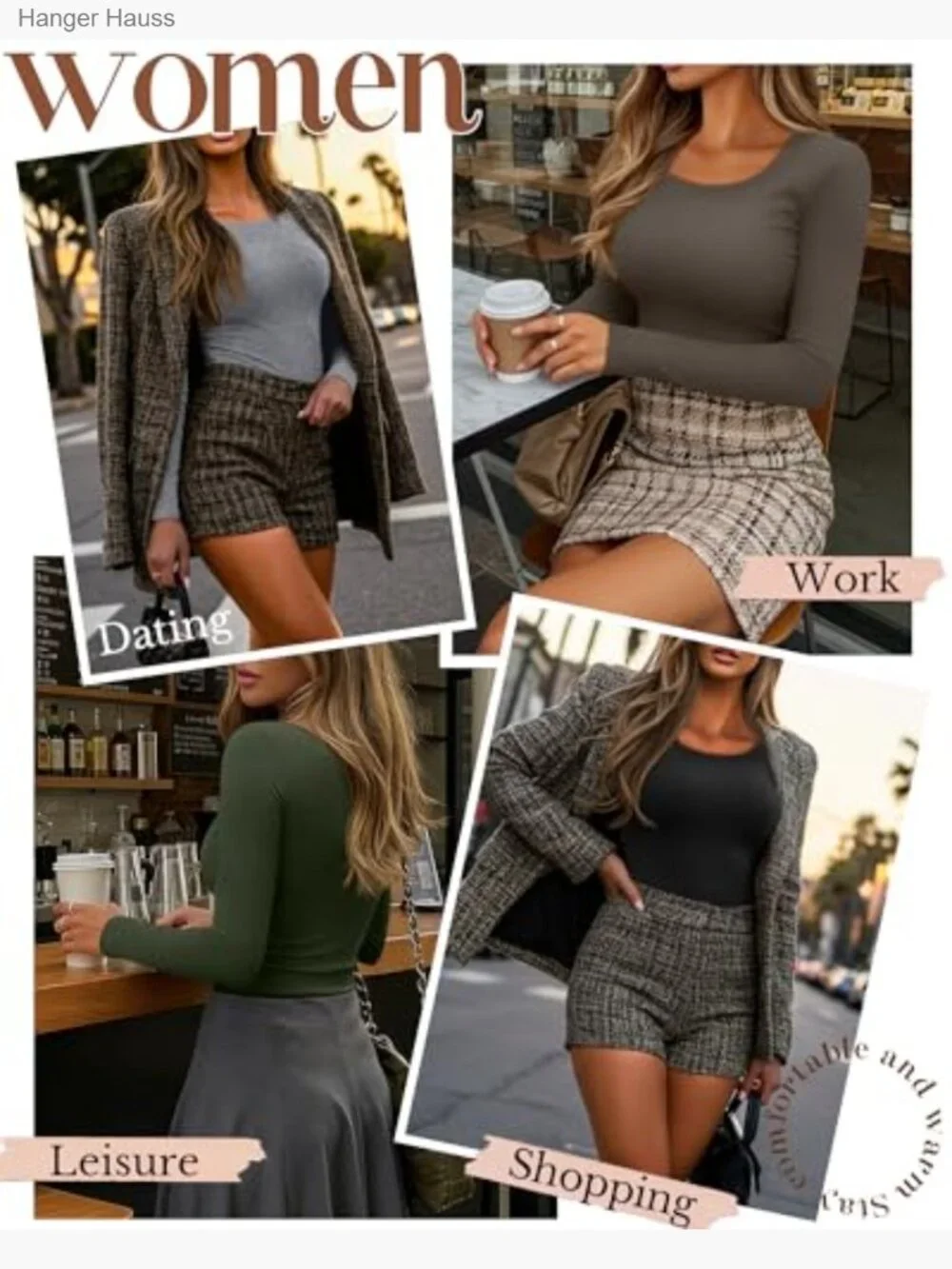 4 Pack Fleece Lined Thermal Tops Long Sleeve Scoop Neck Base Layer